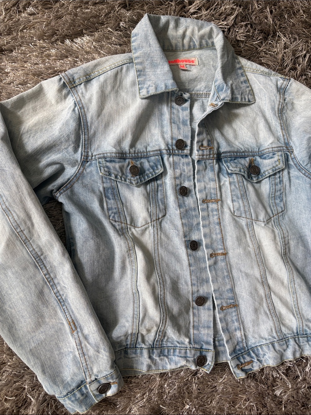 Dollhouse Light Blue Washed Denim Jacket Size Medium